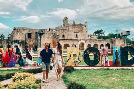 EK Balam Mayan Ruin & Cenote Hubiku & Valladolid from Cancun